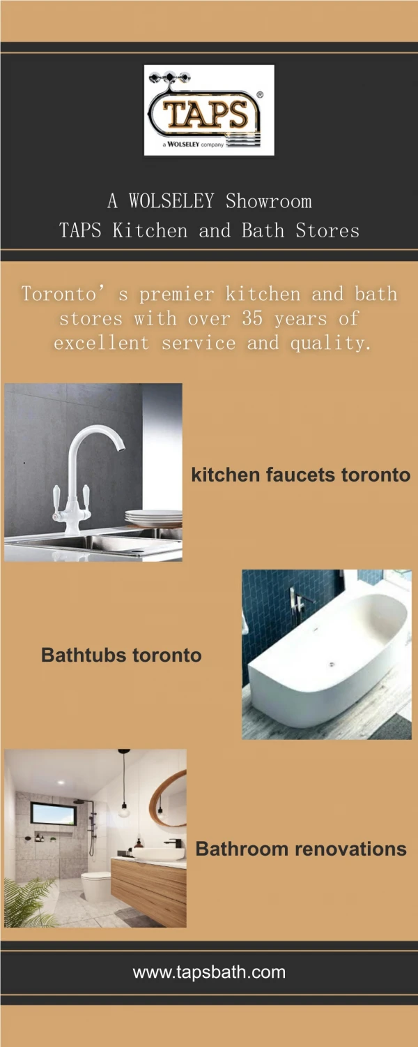 TAPS Kitchen Faucets and Bathroom Renovations Toronto
