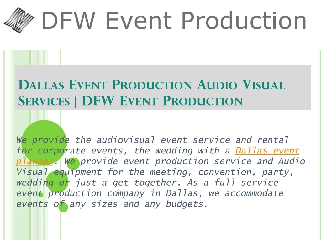 dallas event production audio visual services dfw event production