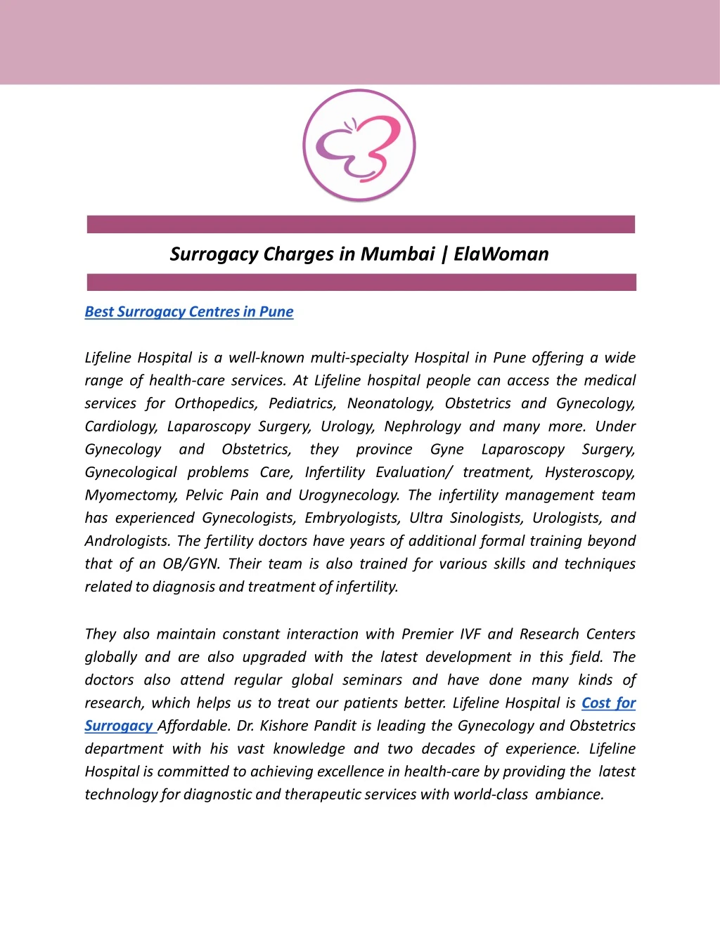 surrogacy charges in mumbai elawoman best