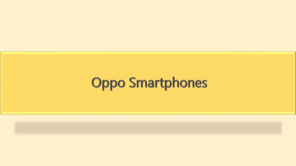 Oppo Smartphones