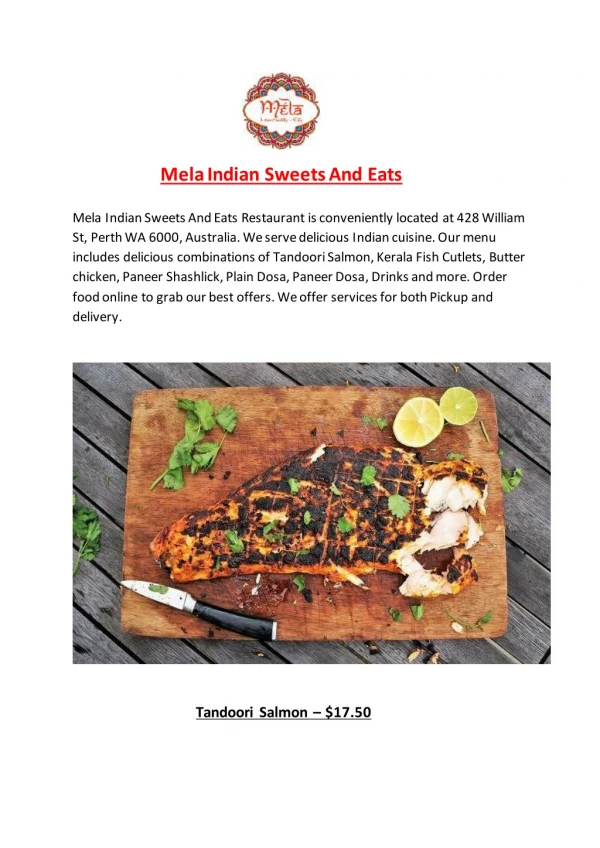 15% Off - Mela Indian Sweets And Eats-Perth - Order Food Online
