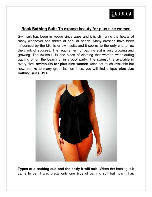 Rock Bathing Suit: To expose beauty for plus size women