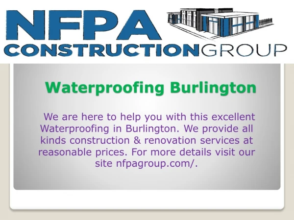 Waterproofing Burlington