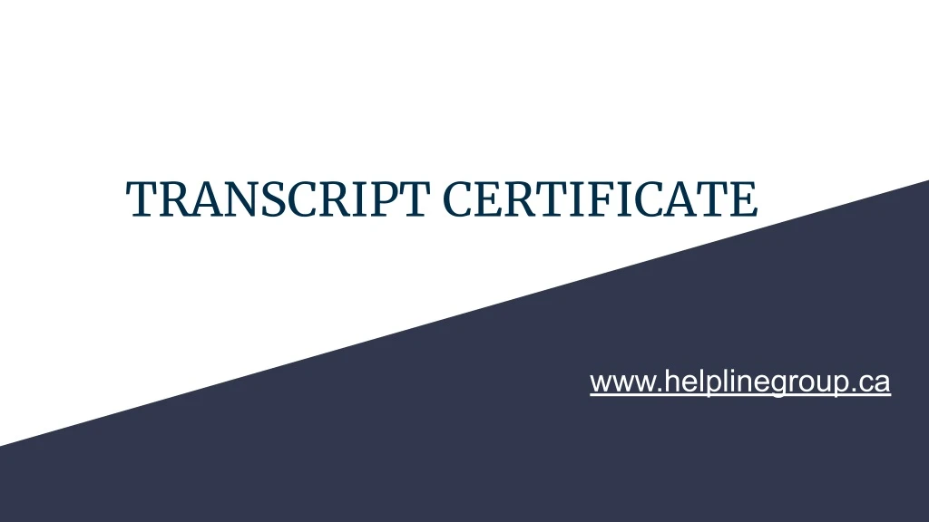 transcript certificate