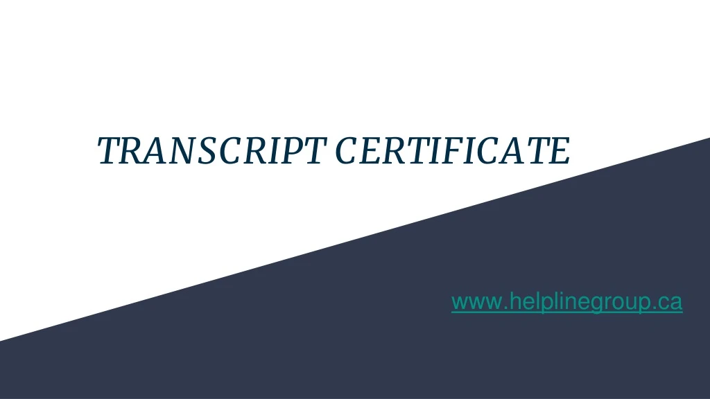 transcript certificate