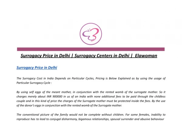Surrogacy Price in Delhi | Surrogacy Centers in Delhi | Elawoman