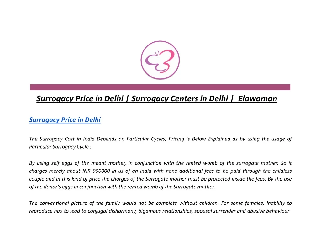 surrogacy price in delhi surrogacy centers in delhi elawoman