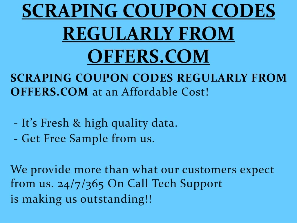 scraping coupon codes regularly from offers com