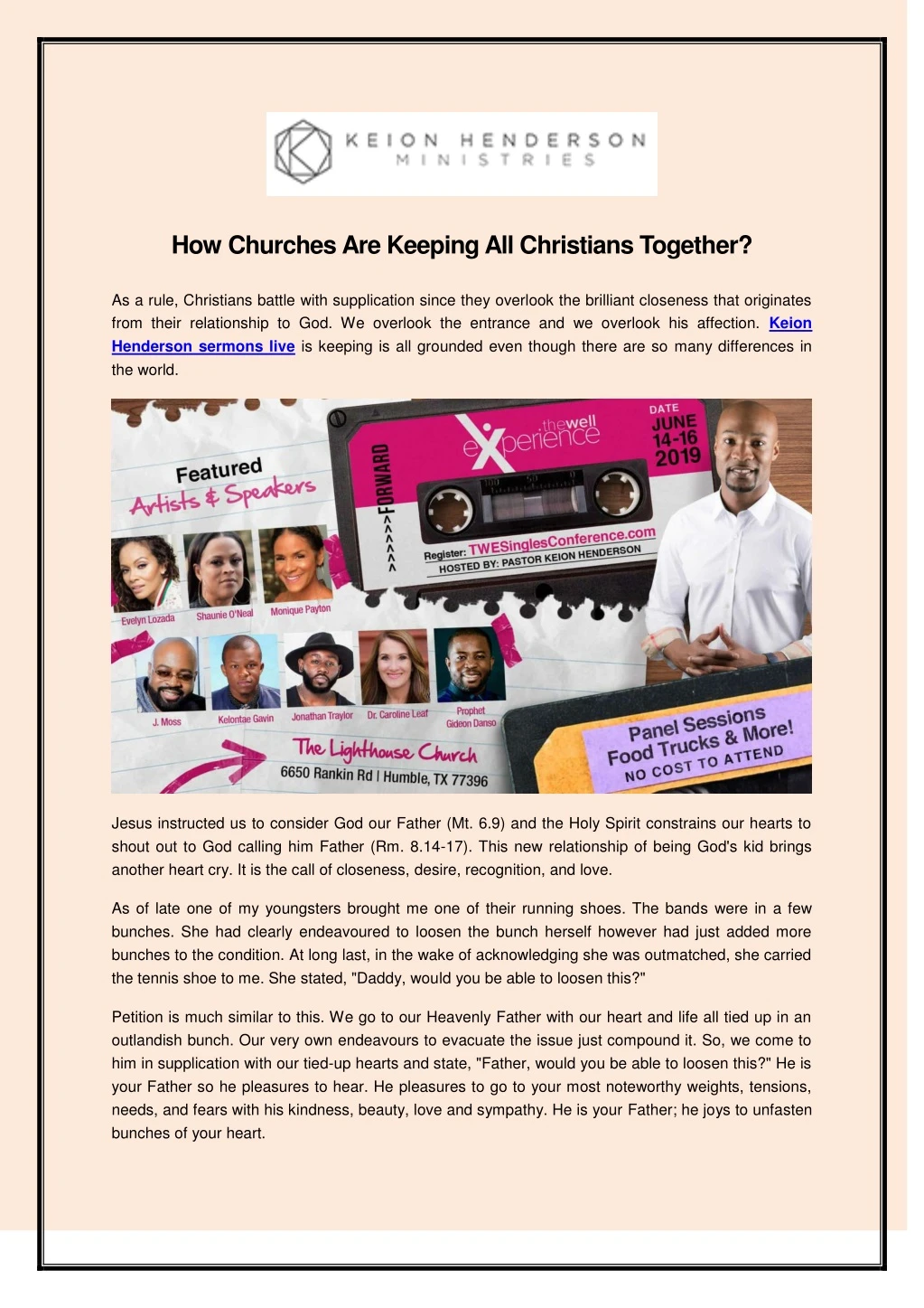 how churches are keeping all christians together