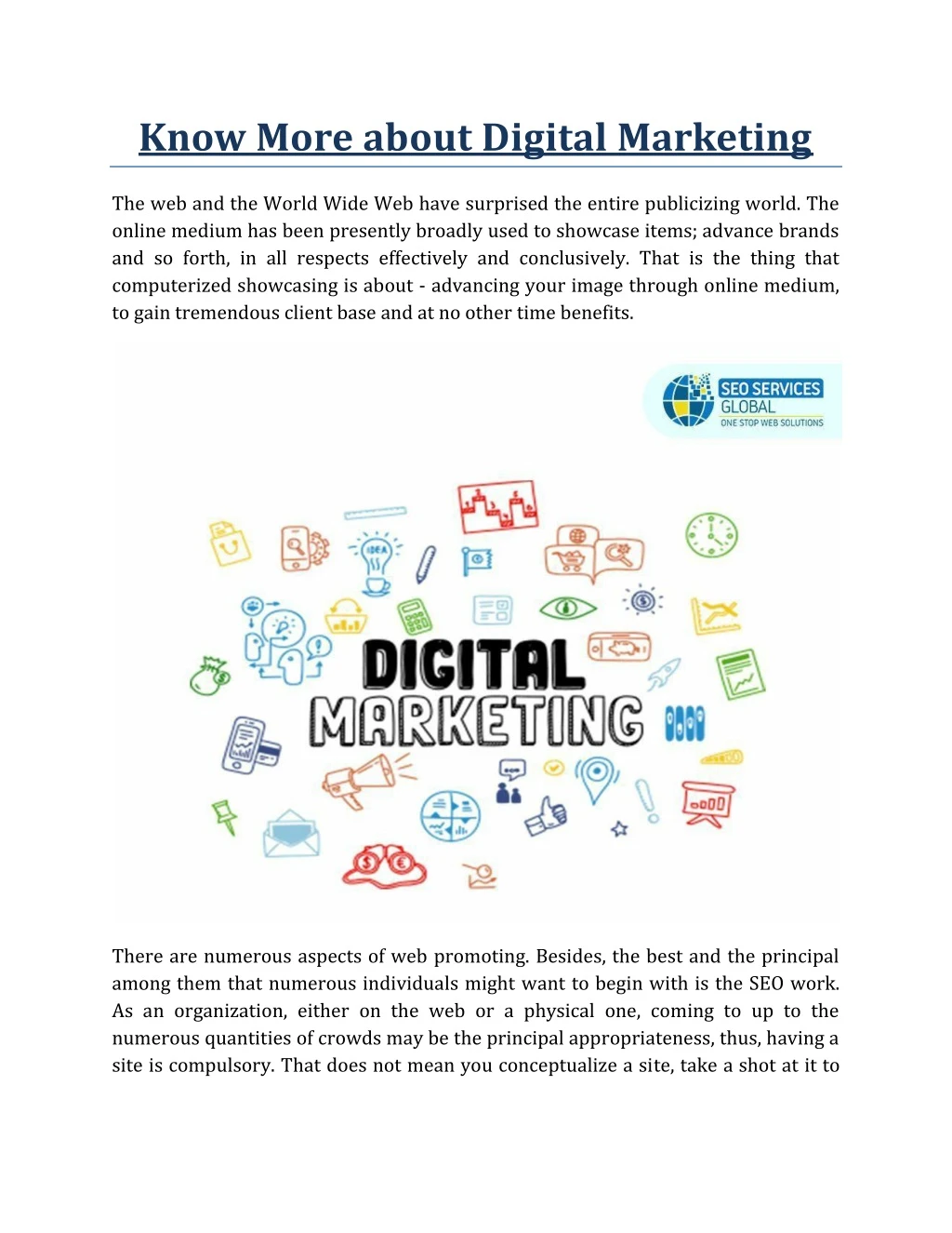 know more about digital marketing