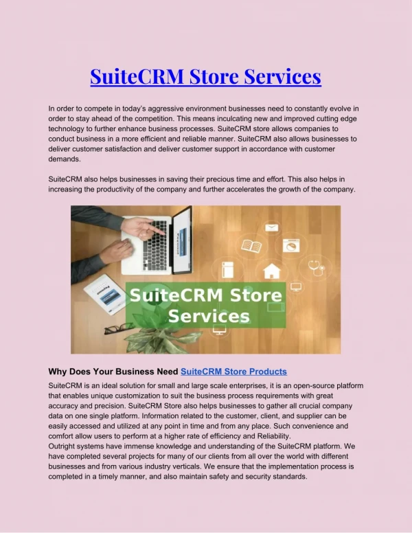 SuiteCRM Store Services