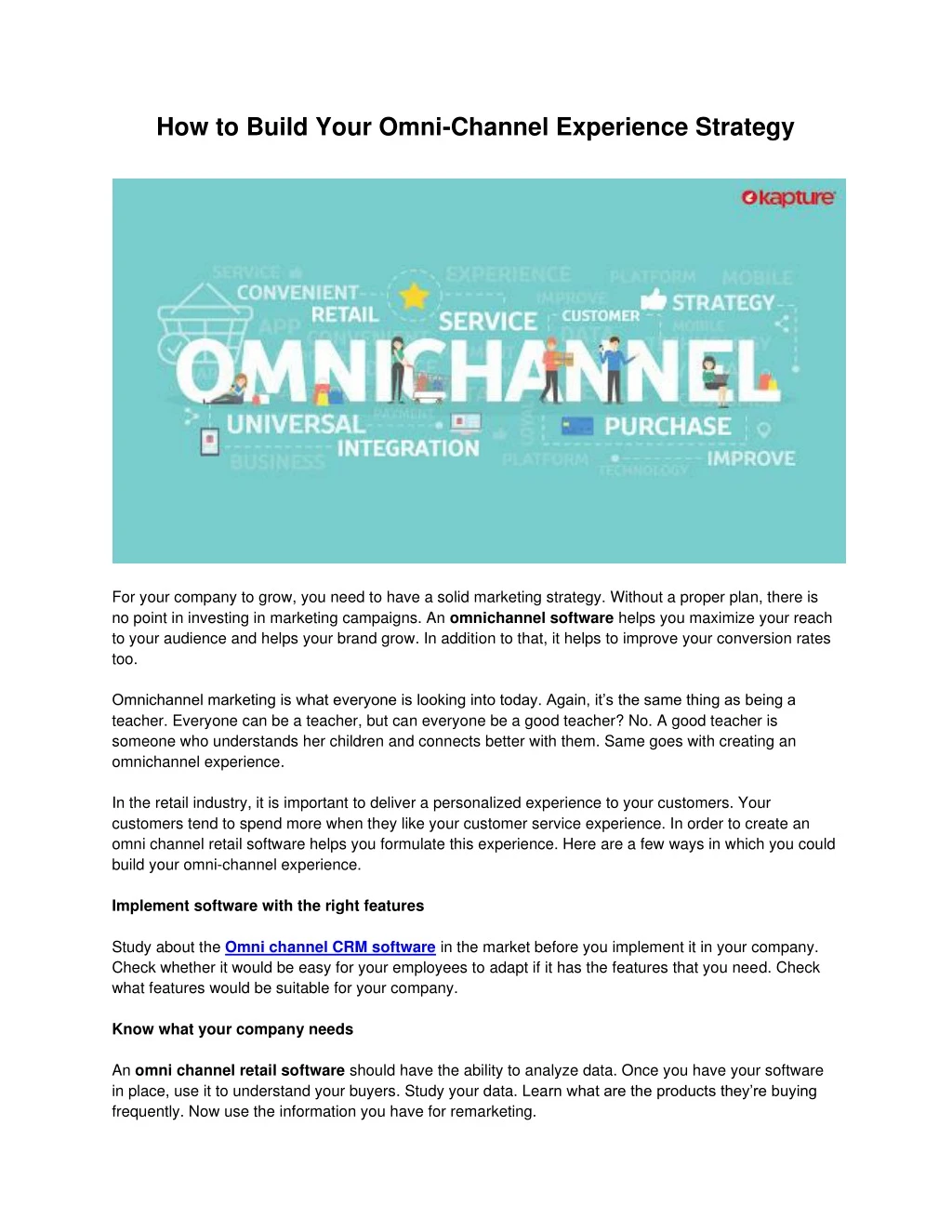 how to build your omni channel experience strategy