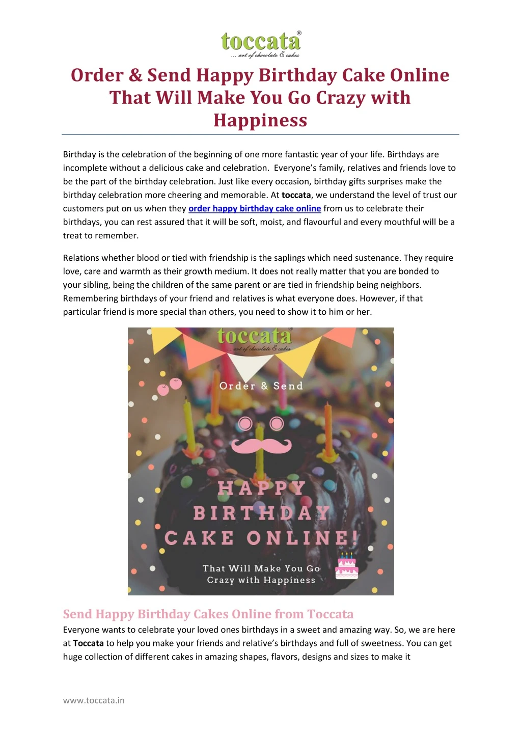 order send happy birthday cake online that will