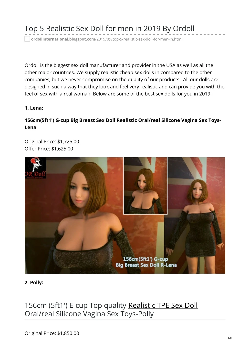 top 5 realistic sex doll for men in 2019 by ordoll