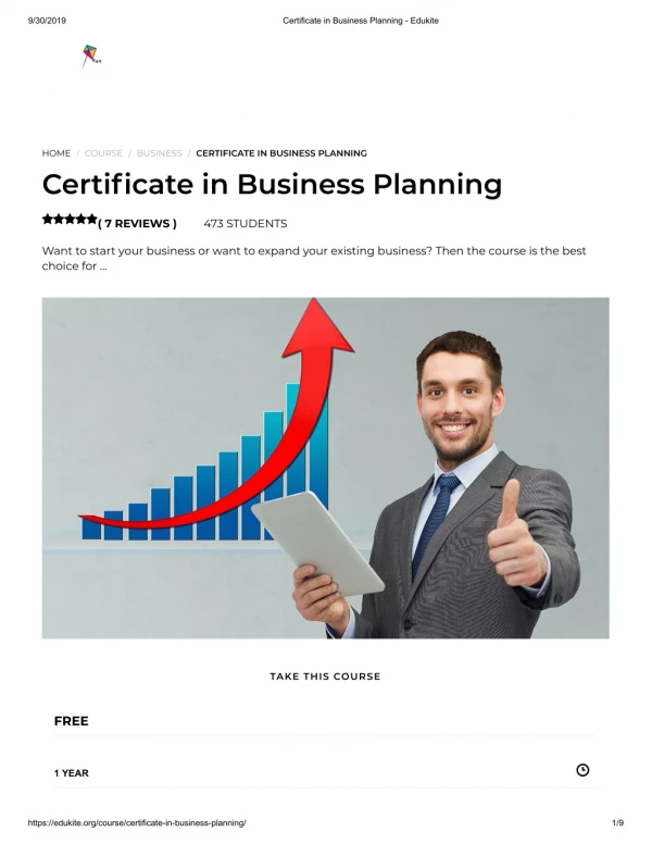 Certificate in Business Planning - Edukite