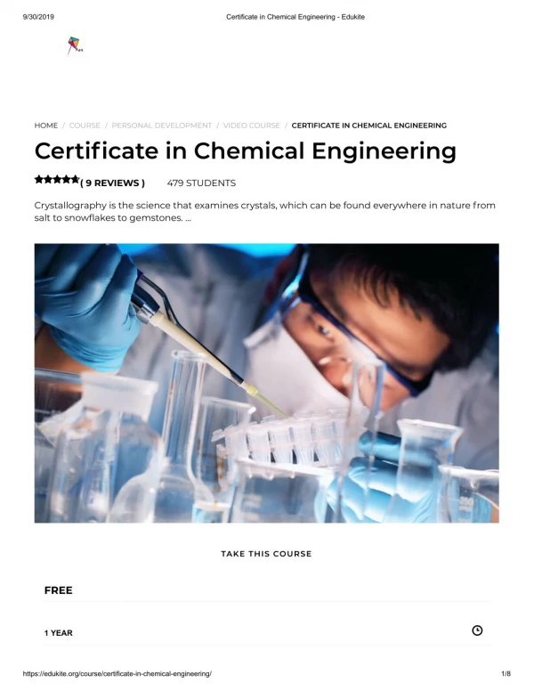 Certificate in Chemical Engineering - Edukite