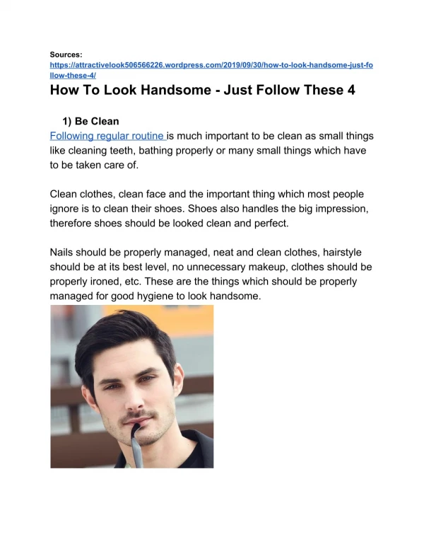 How To Look Handsome - Just Follow These