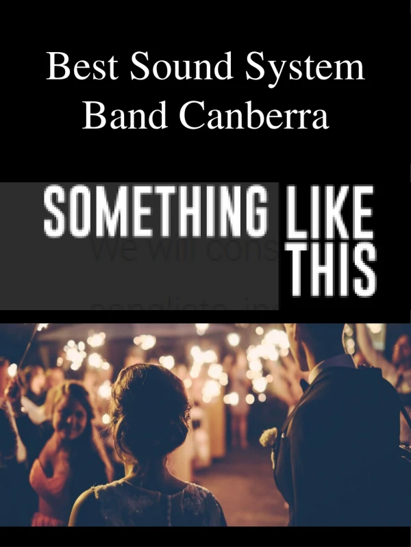 Sound System Band Canberra