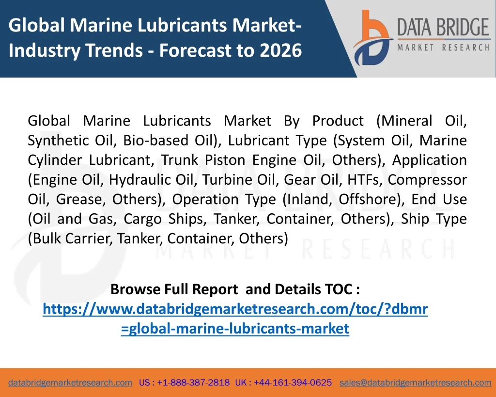 global marine lubricants market industry trends