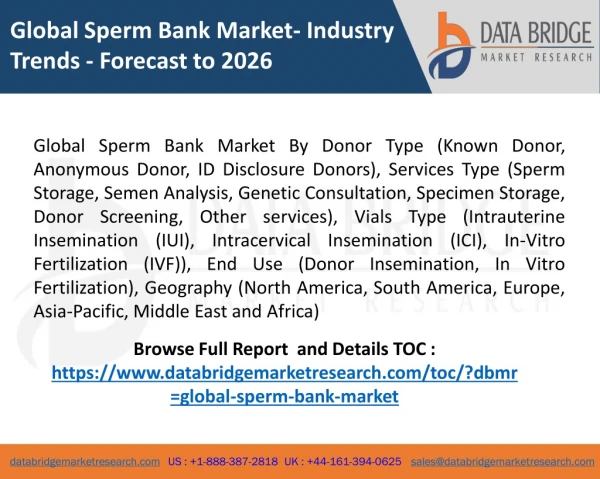 Global Sperm Bank Market- Industry Trends - Forecast to 2026