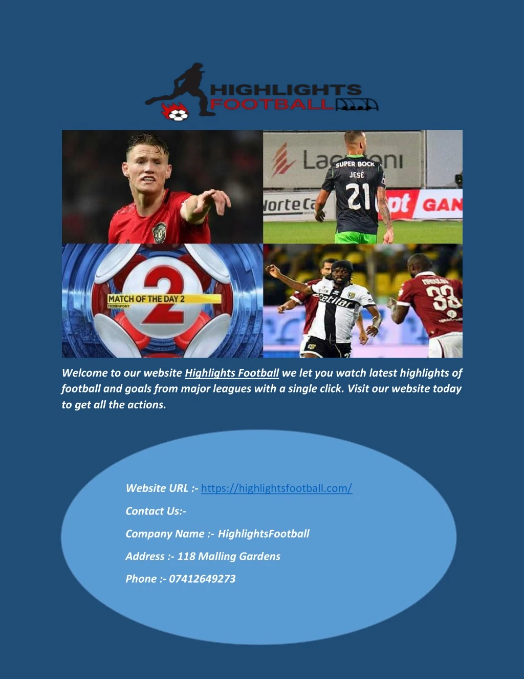 welcome to our website highlights football