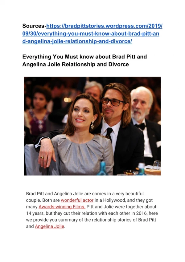 Everything You Must know about Brad Pitt and Angelina Jolie Relationship