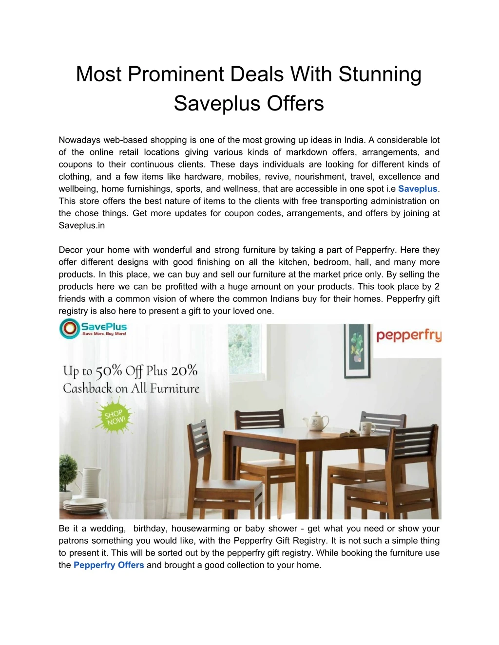 most prominent deals with stunning saveplus offers