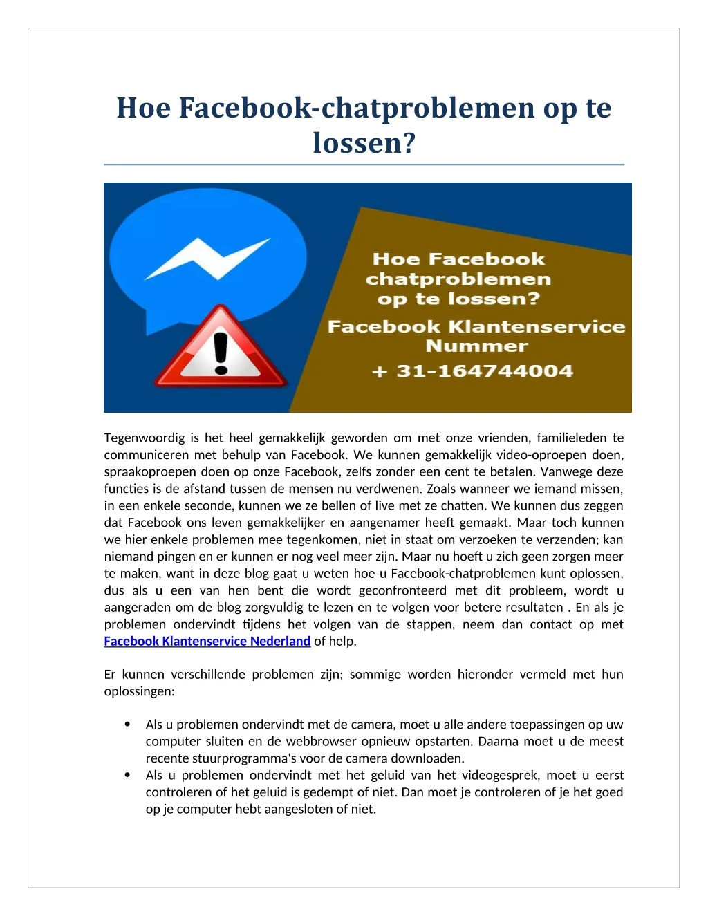 hoe facebook chatproblemen op te lossen