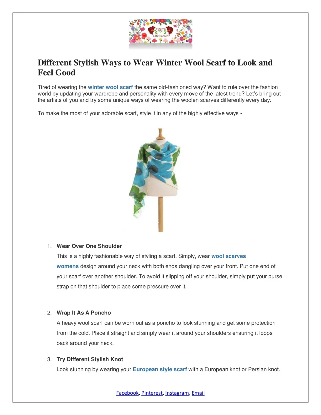 different stylish ways to wear winter wool scarf