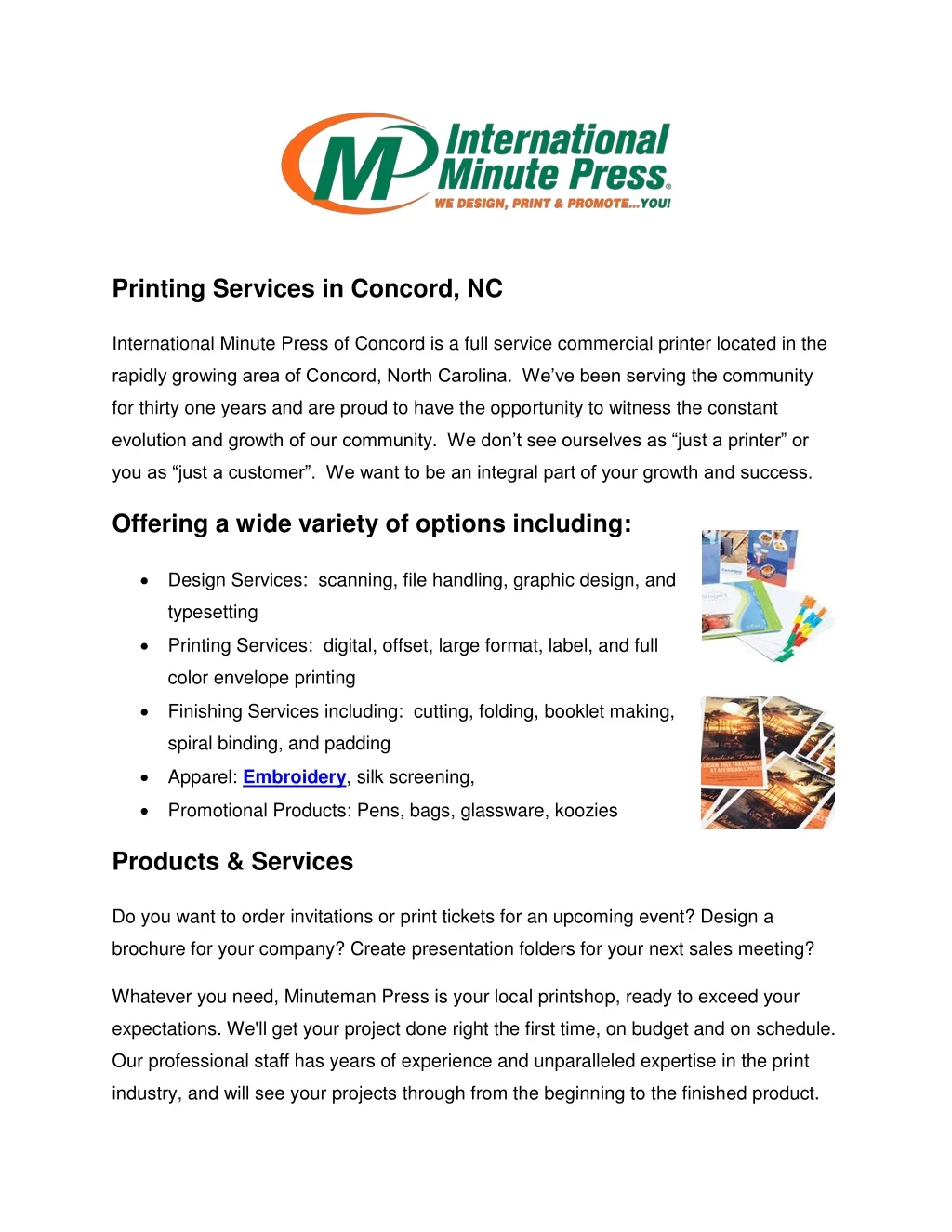 printing services in concord nc