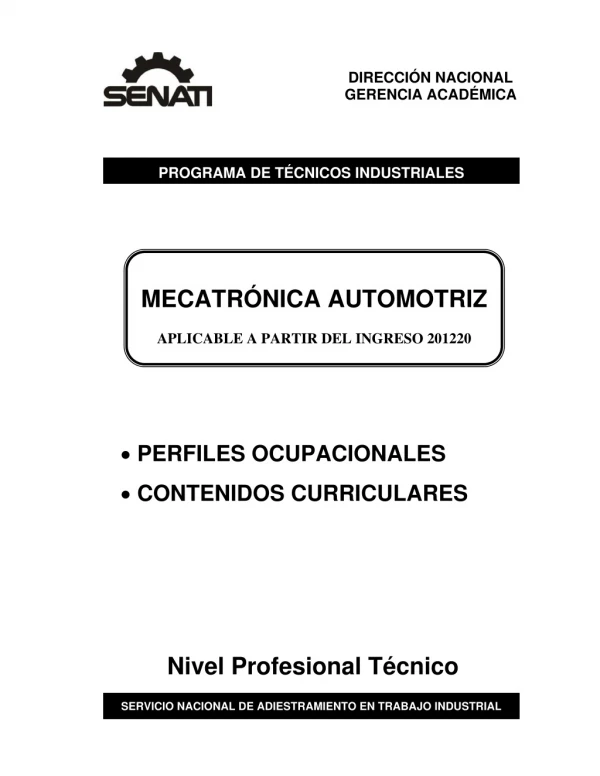 mecatronica automotriz, silabo