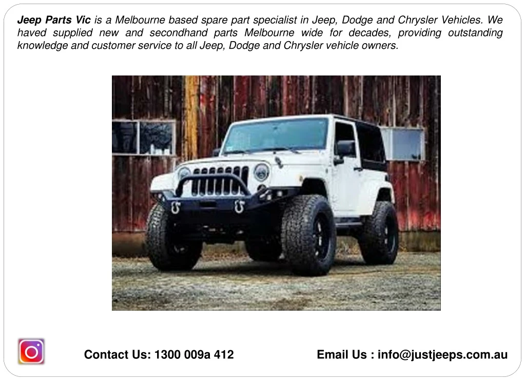 jeep parts vic is a melbourne based spare part