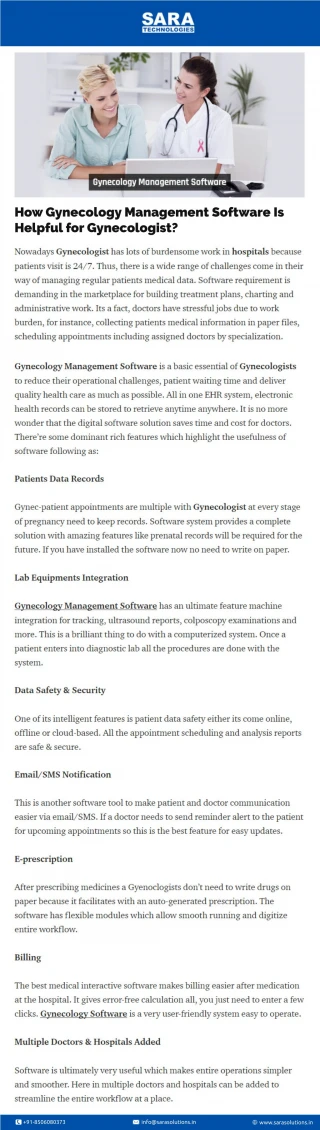 How Gynecology Management Software Is Helpful for Gynecologist? - slide 1