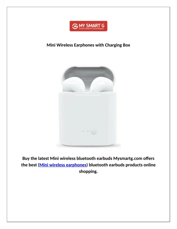 Mini Wireless Earphones with Charging Box | Mysmartg