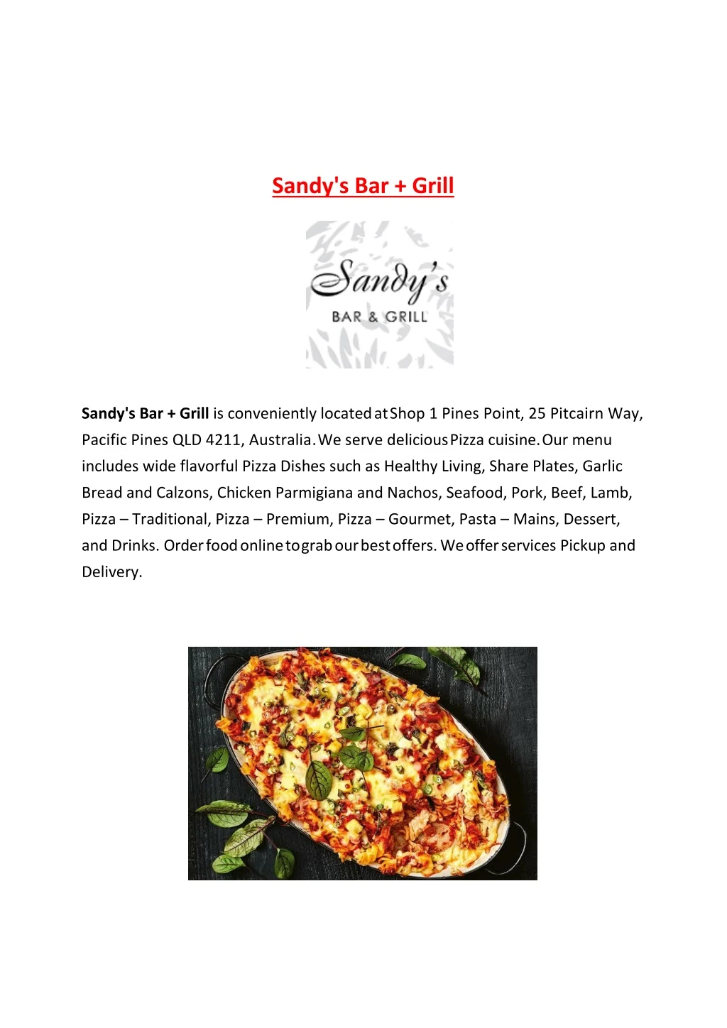 sandy s bar grill