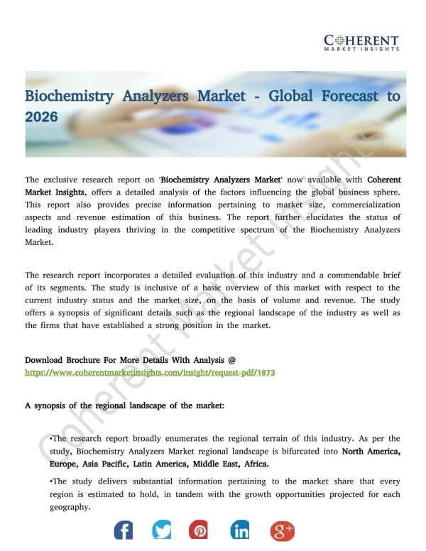 Biochemistry Analyzers Market - Global Forecast to 2026