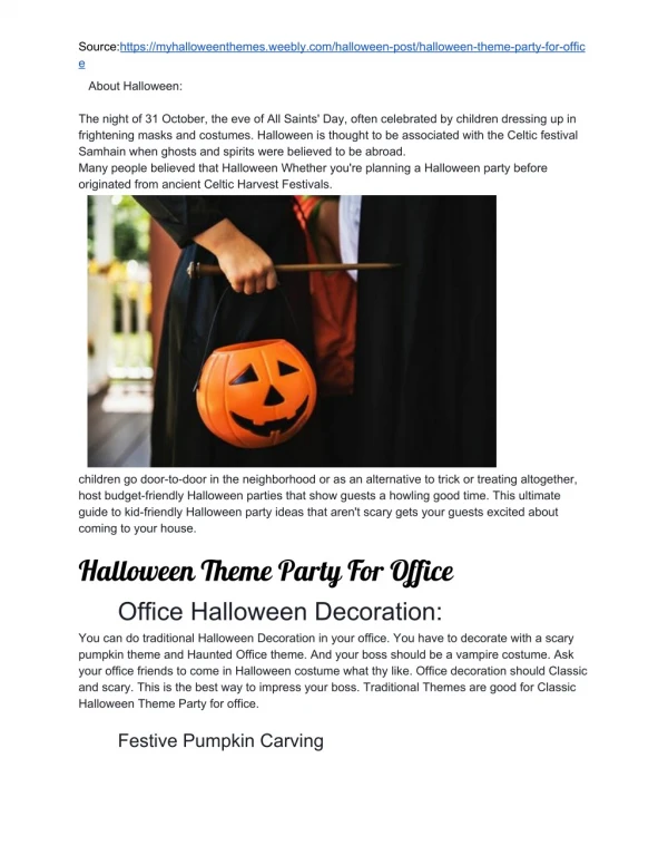Halloween Theme Party for Office
