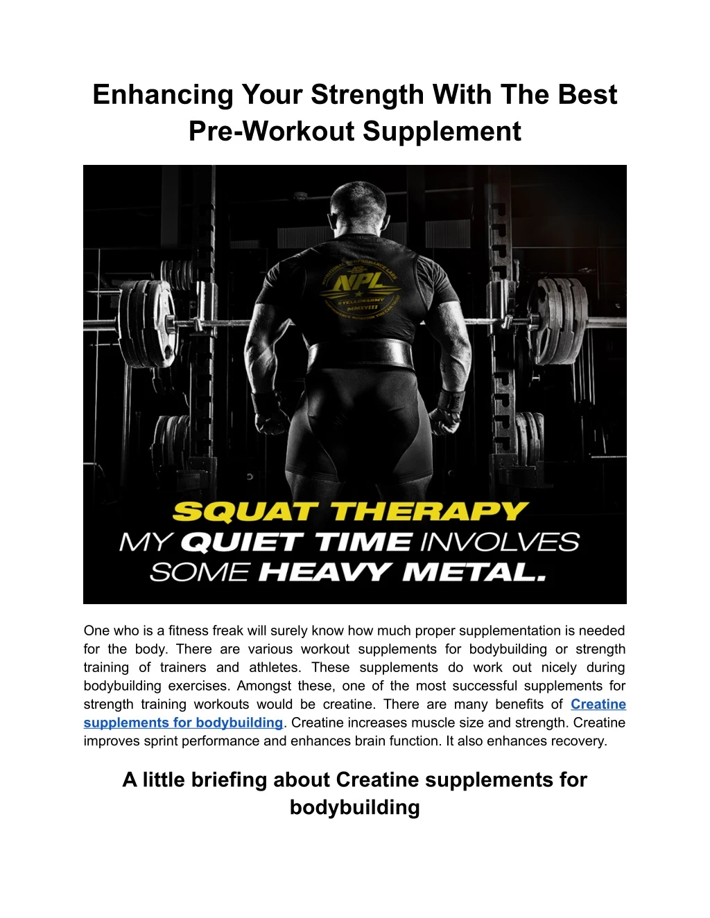 enhancing your strength with the best pre workout