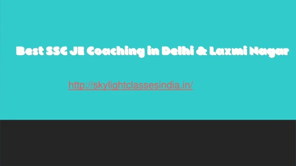 Best SSC JE Coaching in Delhi & Laxmi Nagar