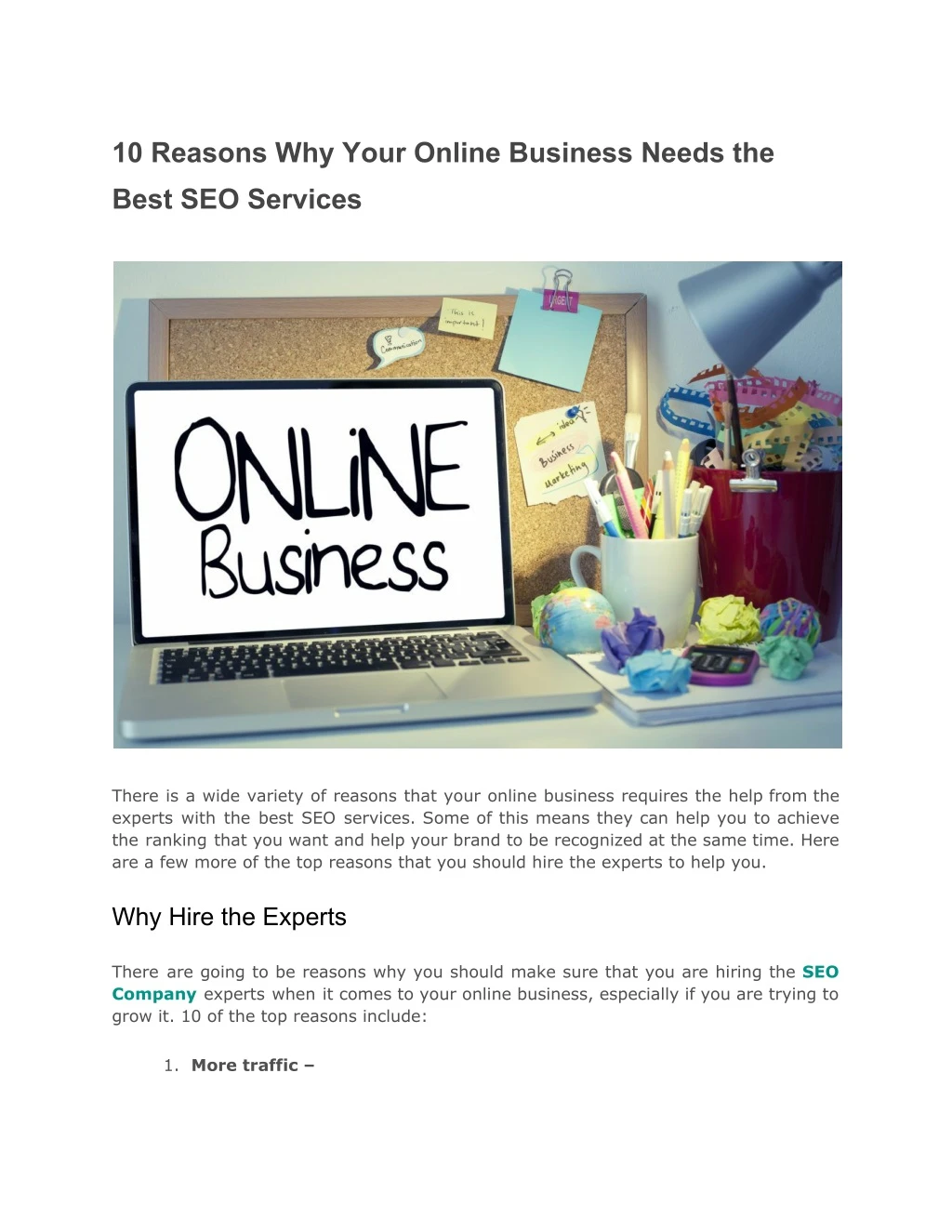10 reasons why your online business needs the