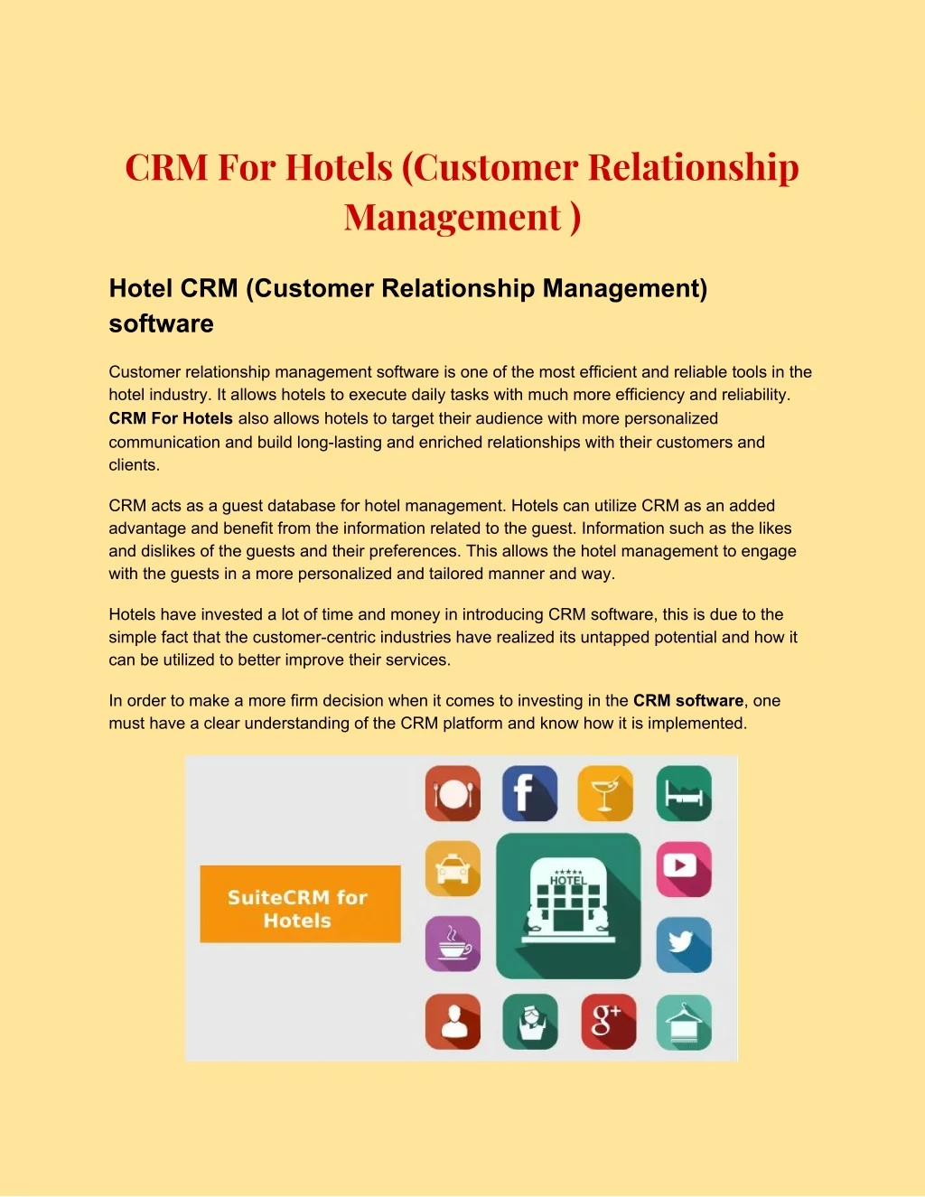 crm for hotels customer relationship management