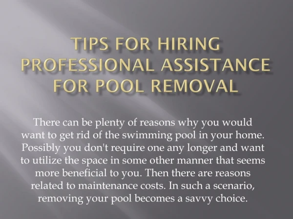 Above ground pool removal cost