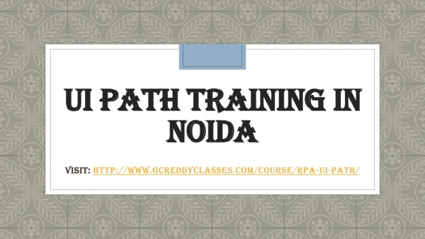 UI Path Training in Noida