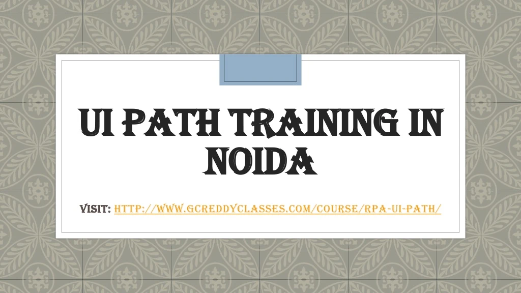 ui path training in noida