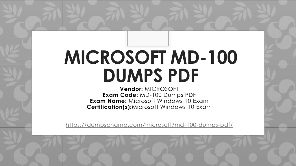 microsoft md 100 dumps pdf