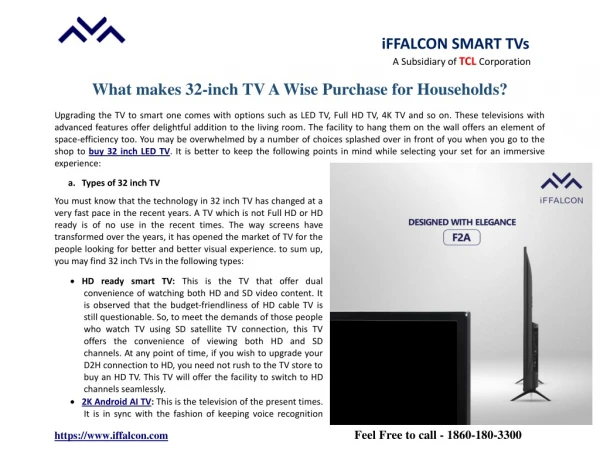 What makes 32 inch TV A Wise Purchase for Households?