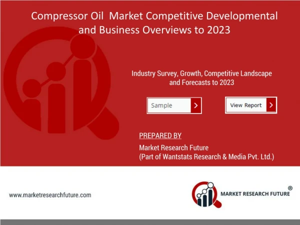 Compressor Oil Market Overview with Demographic Data and Industry Growth Trends 2019-2023