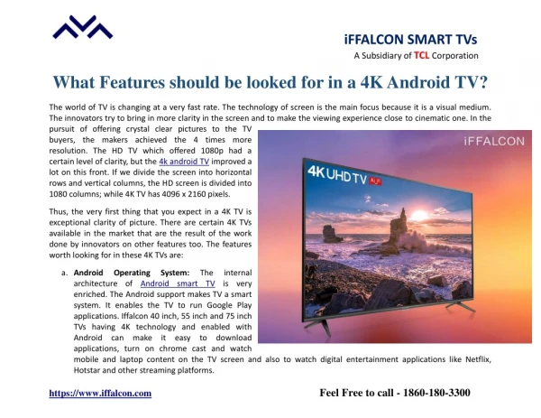 What Features should be looked for in a 4K Android TV?