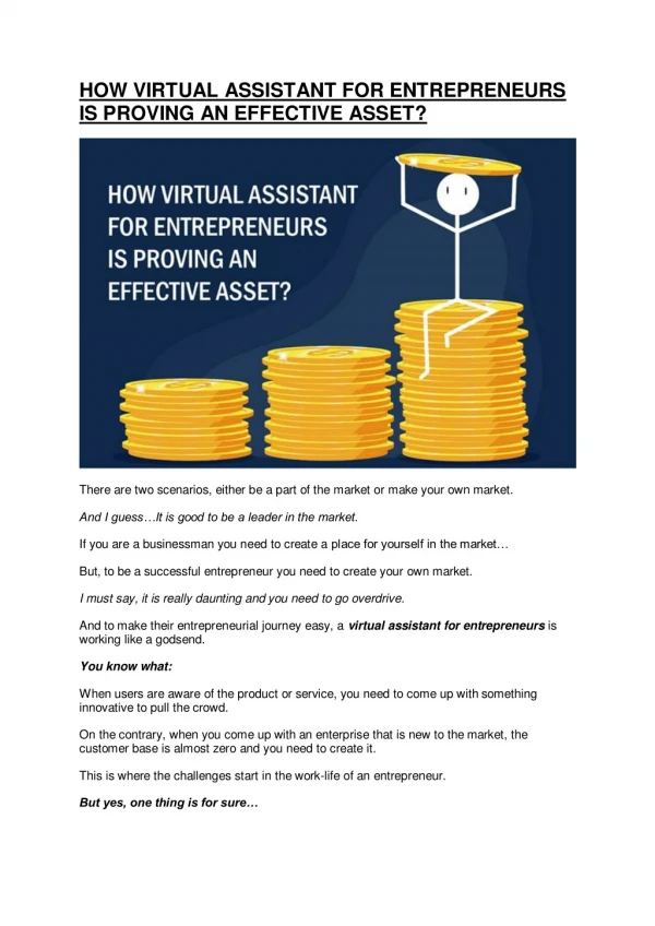 HOW VIRTUAL ASSISTANT FOR ENTREPRENEURS IS PROVING AN EFFECTIVE ASSET