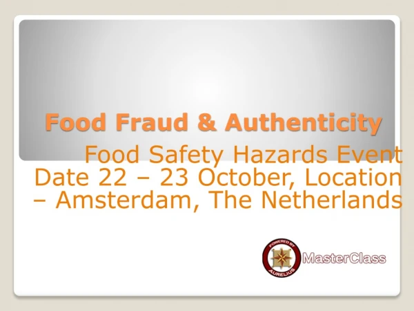 food fraud authenticity